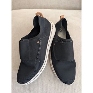 Clarks Men's 11 Cloudsteppers Step Urban Race Black Knit Strap Slip On Sneakers